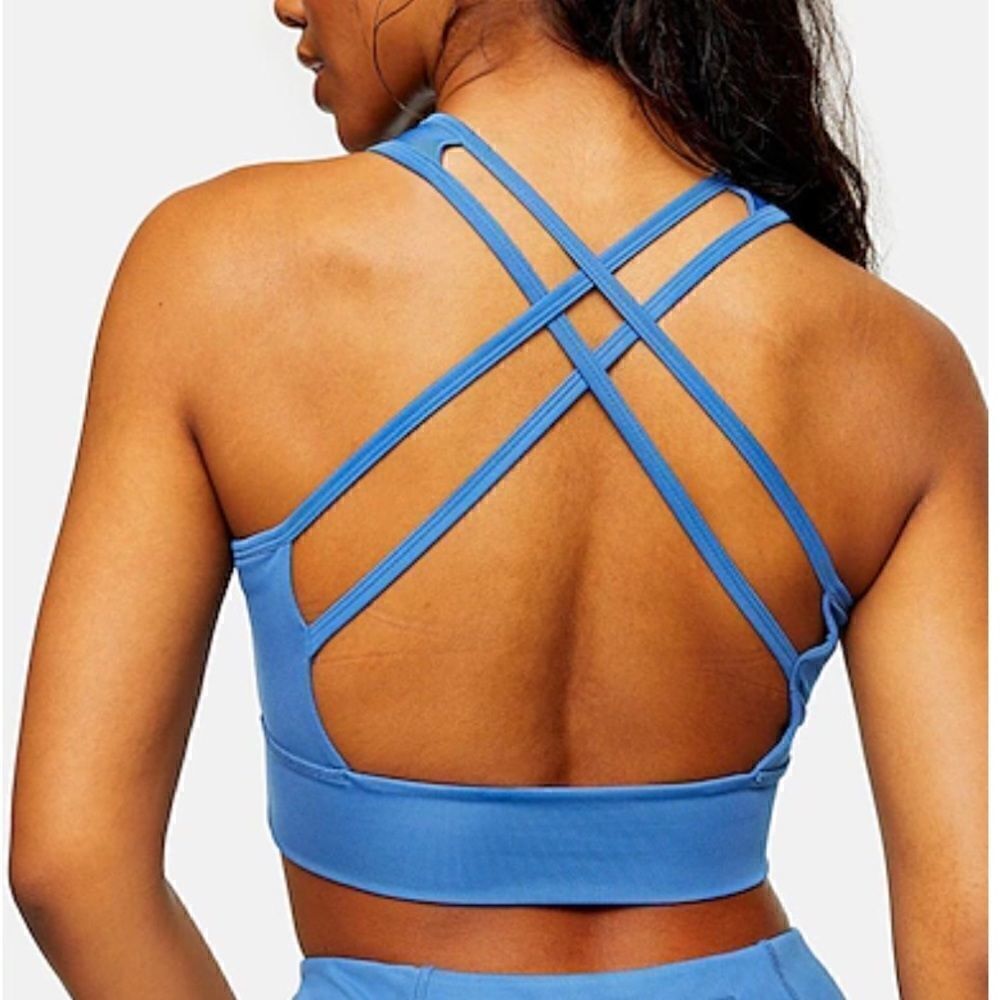 TOPSHOP ACTIVE BLUE SPORTS BRA NWT - Picture 3 of 6